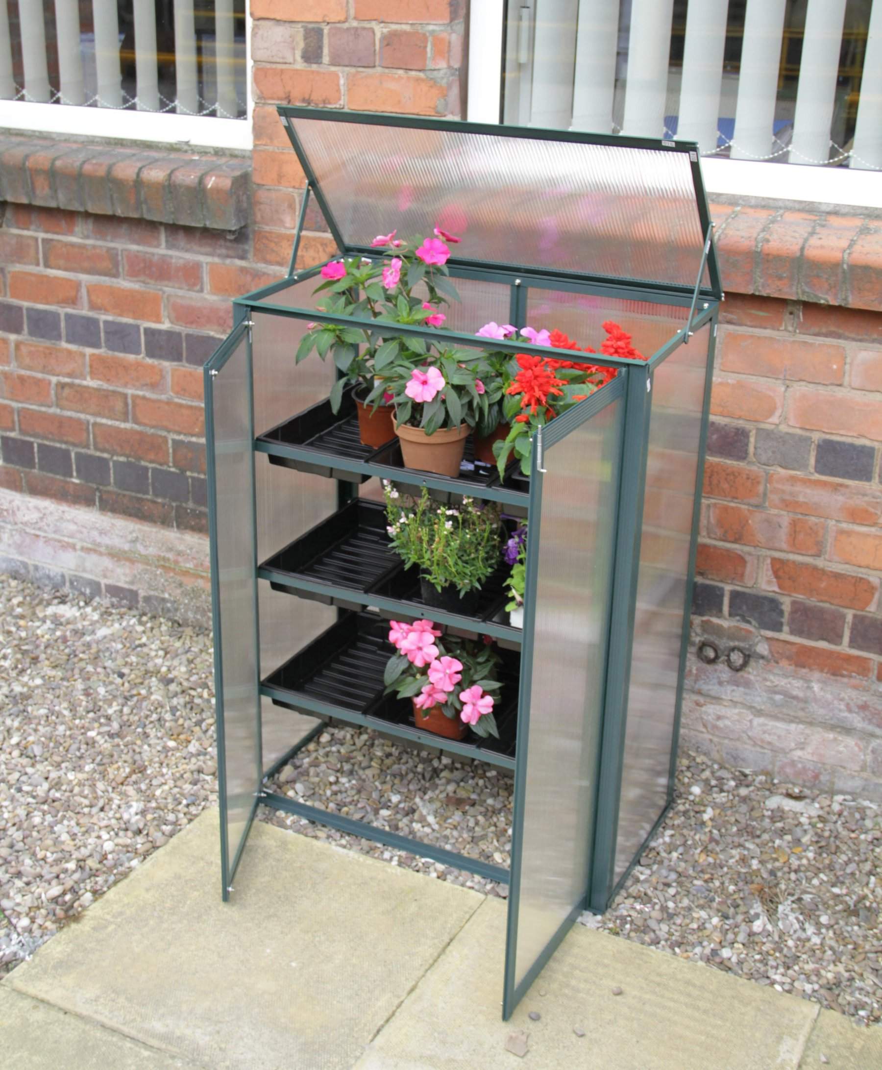 Polycarbonate Mini Old Cottage Greenhouse Green