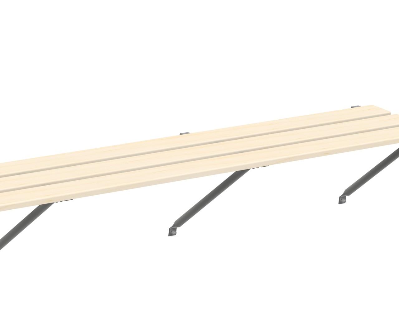 Slatted Shelf 4ft Plain aluminium frame timber slats